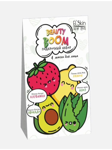 ELSKIN набор подарочный beauty boom: 4 маски д/лица